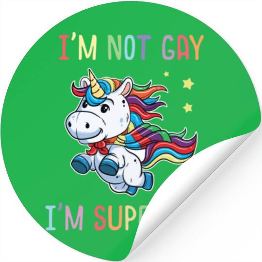 LGBT Funny Rainbow Unicorn Super Gay Lesbian Pride Stickers