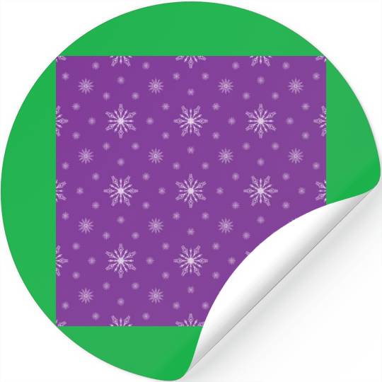 Modern Snowflakes Pattern Purple Stickers