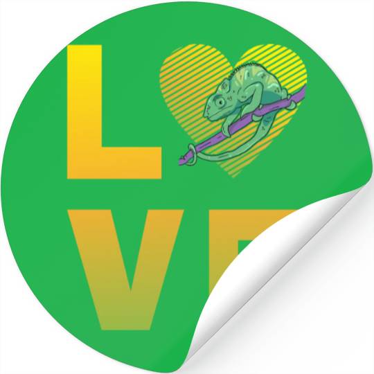 Chameleon Love Stickers