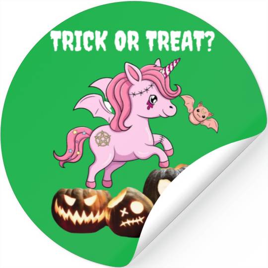 Halloween zombie unicorn pumkin trick or treat Stickers