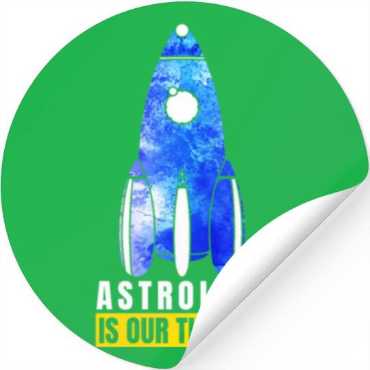 Abstract Delightful Rocket Of Cheerful Astro Quote Stickers