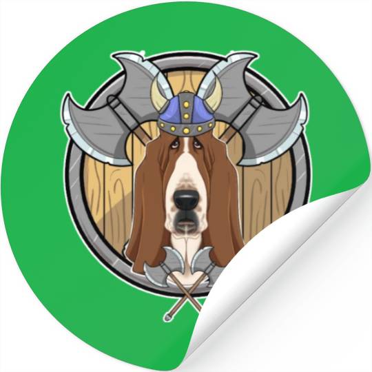 Basset Hound I Valhalla I Viking Stickers