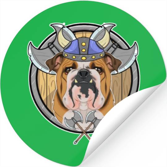English Bulldog I Valhalla I Viking Stickers