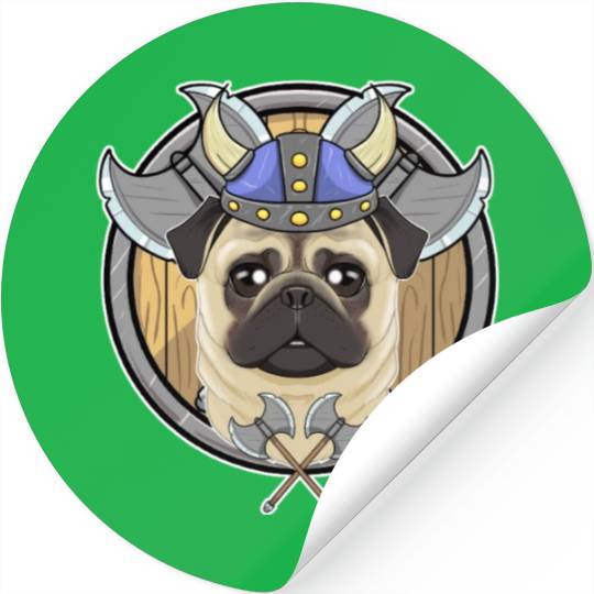 Pug I Valhalla I Viking Stickers