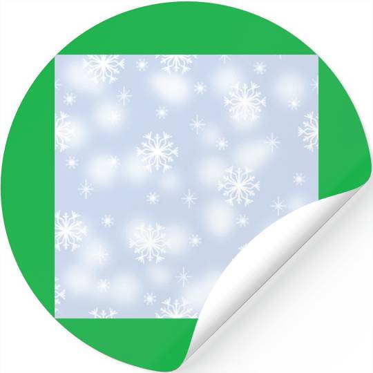 Blue White Snowflakes Pattern Stickers