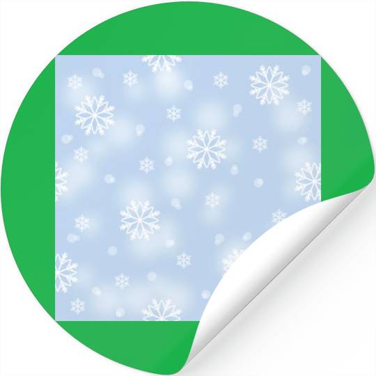 Elegant Blue Snowflakes Pattern Stickers