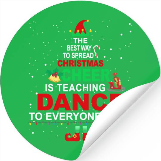 Dance Teacher Christmas Stickers Elf Cheer Stickers