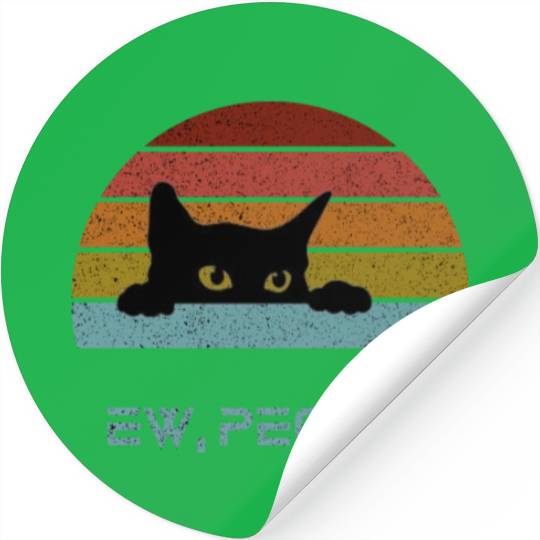 Ew People Retro Cat Funny Vintage Stickers