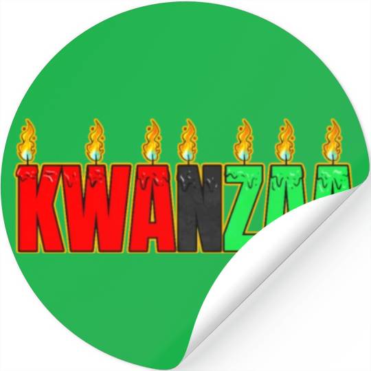 Afro American Candle Kinara Kwanzaa Stickers