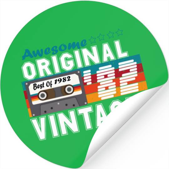 1982 Vintage Birthday Vintage Gift Retro Stickers