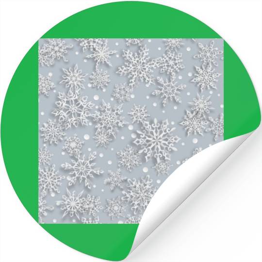 Grey Snowflakes Pattern Stickers