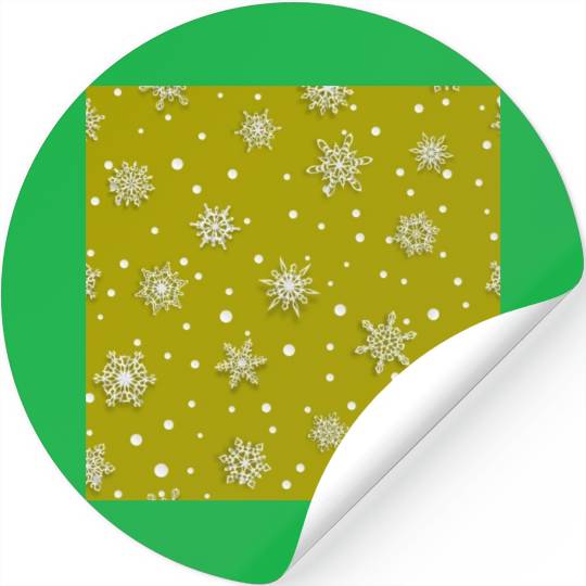 Yellow Snowflakes Pattern Stickers