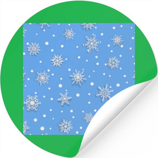 Blue Snowflakes Pattern Stickers