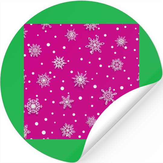 Pink Snowflakes Pattern Stickers