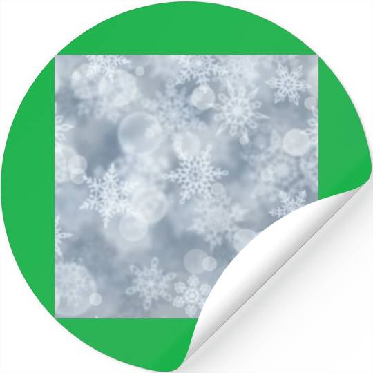 Grey White Snowflakes Pattern Stickers