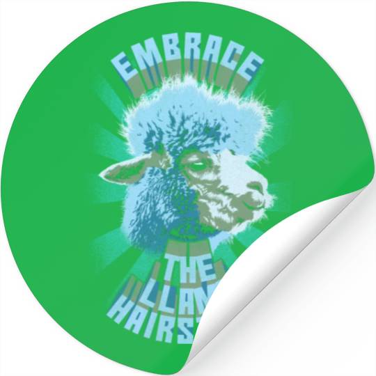 Embrace The Llama Hairstyle Stickers