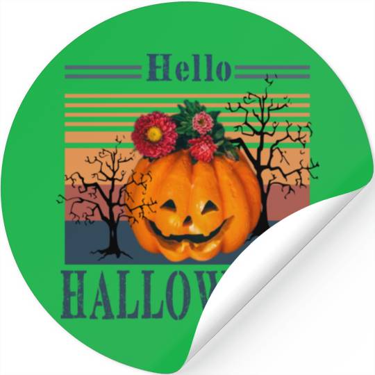 funny face hello Halloween Stickers