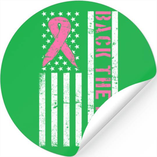 Back The Pink US Flag Breast Cancer Awareness Stickers