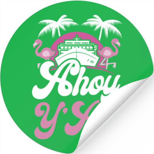 Cruise Ship Vacation Girl Ahoy Stickers