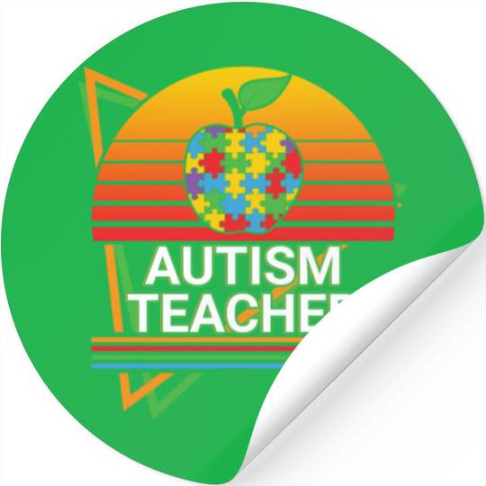 Autism Teacher Retro Stickers