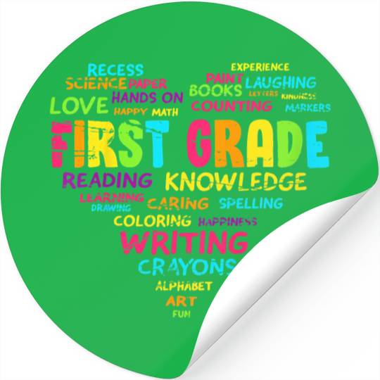 First Grade Team Teacher Student 1st grade heart Stickers