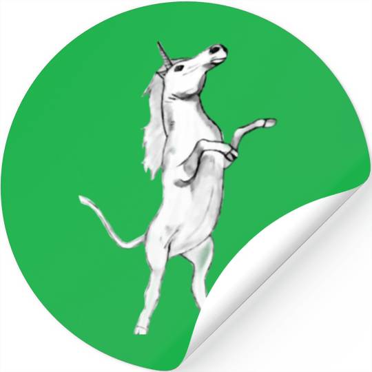 Funny white unicorn Stickers