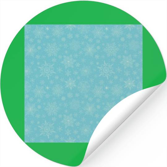 Teal Snowflakes Pattern Stickers