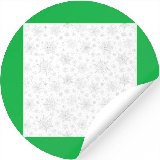 Modern Snowflakes Pattern White Silver Stickers