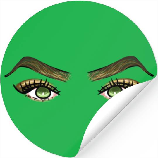 Eye icon peep eye green Stickers