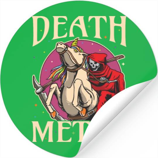Reaper Rock Satan Unicorn Festivals Death Metal Stickers