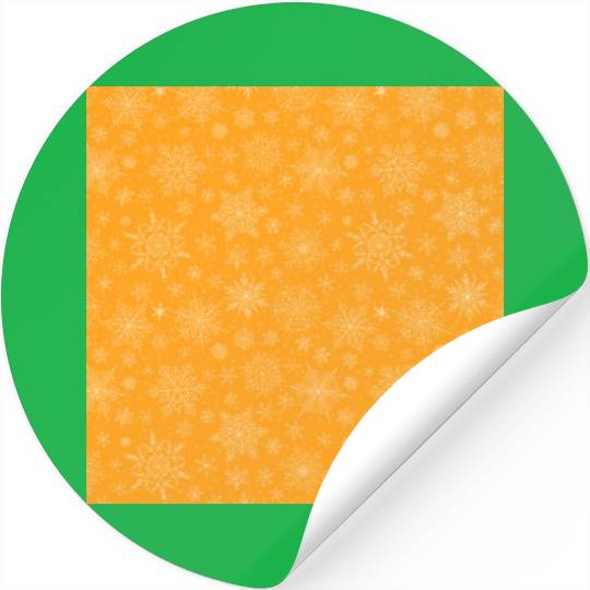 Orange Snowflakes Pattern Stickers