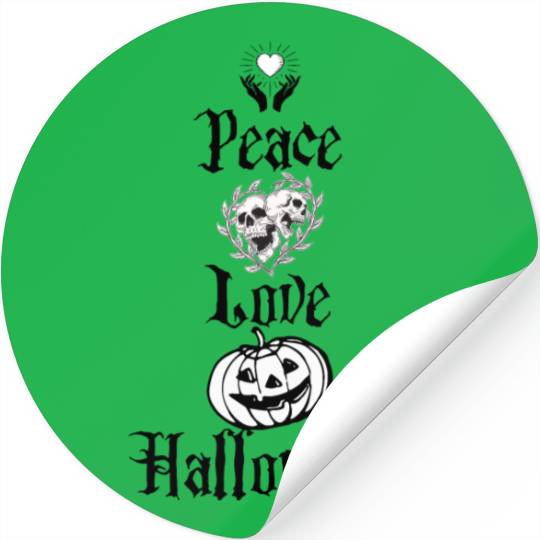Peace, love, Halloween, Funny Halloween Stickers