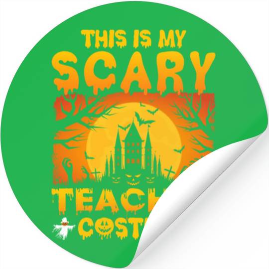 This Is My Scary Teacher Costume Funny Halloween Stickers