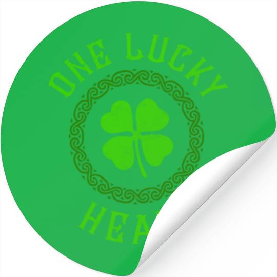 One Lucky Hart Irish Family Four Leaf Clover Stickers