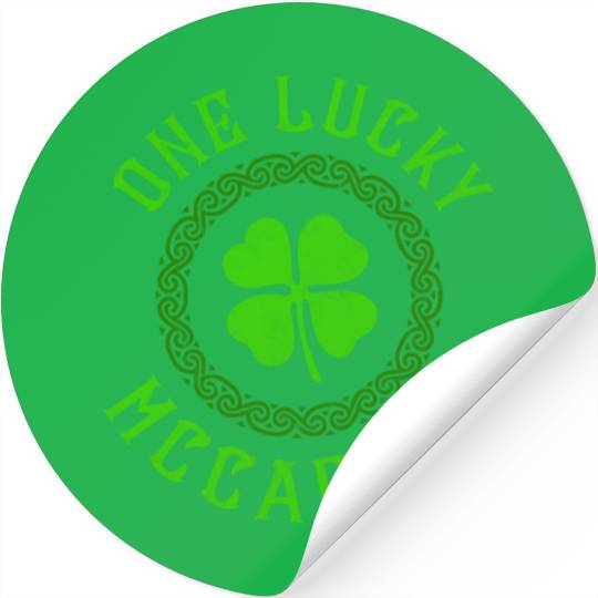 One Lucky McCarthy Irish Family Four Leaf Clover Stickers