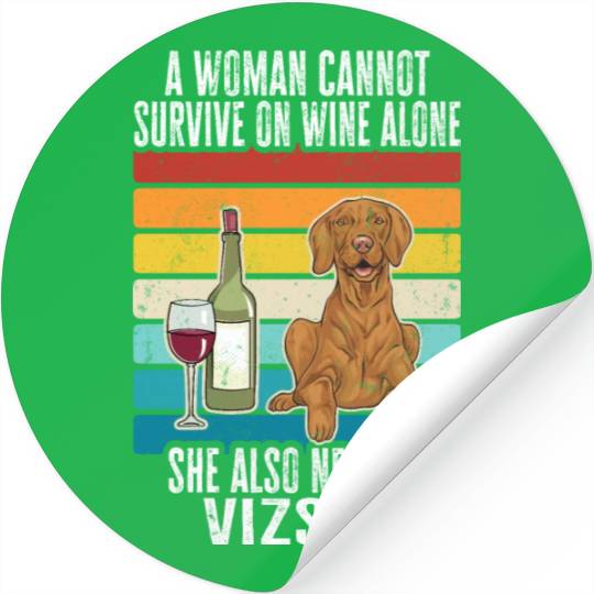Vizsla Mom Wine Hungarian Vizsla Dog Mom Women Stickers