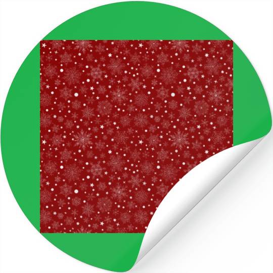 Burgundy Red Snowflakes Pattern Stickers