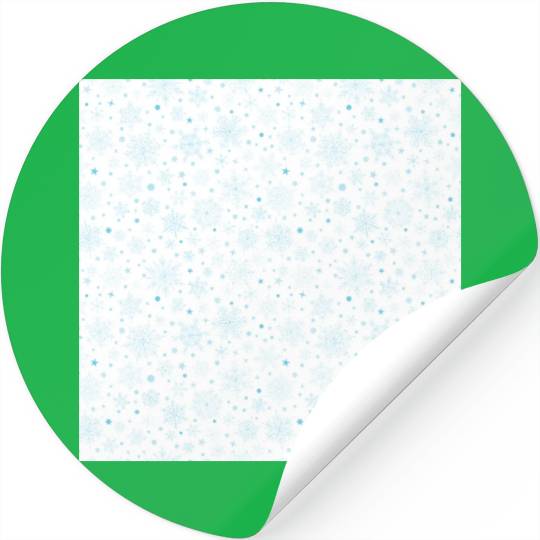Modern Snowflakes Pattern White Blue Stickers