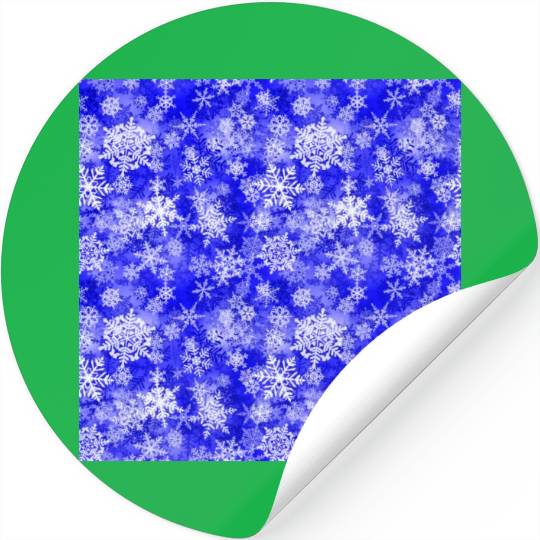 Navy Blue White Snowflakes Pattern Stickers