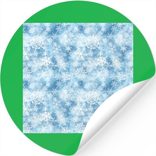 Blue White Snowflakes Pattern Stickers
