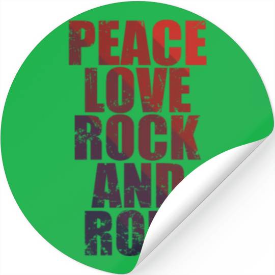 Peace Love Rock and Roll Music Style Guitar Stickers