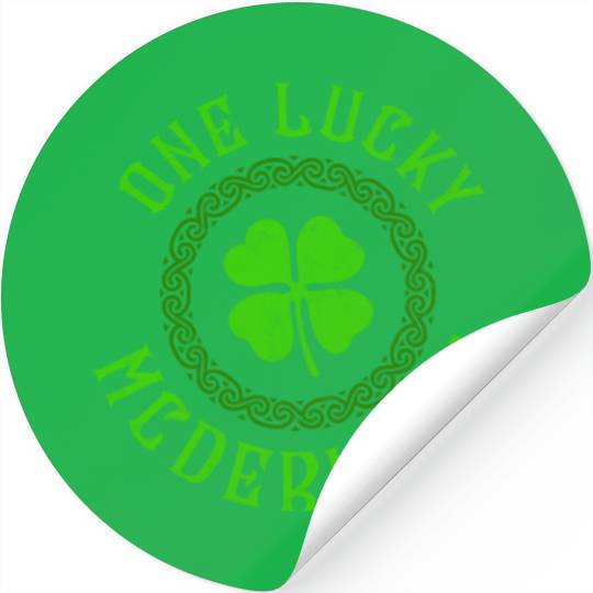 One Lucky McDermott Irish Family Four Leaf Clover Stickers