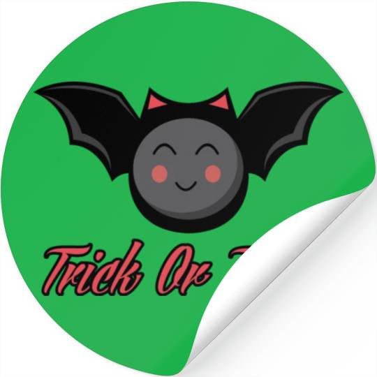 Cute Bat trick or treat Stickers