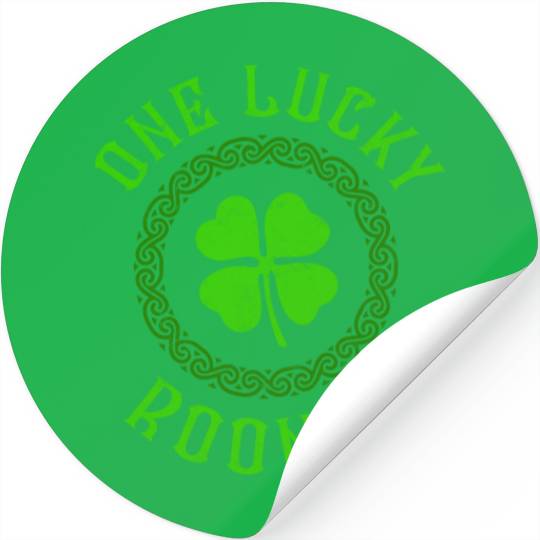 One Lucky Rooney Irish Family Four Leaf Clover Stickers