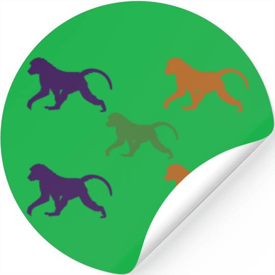 5 Baboons Monkey Stickers