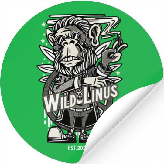 Smoking Monkey by Wild Linus Germany Stickers