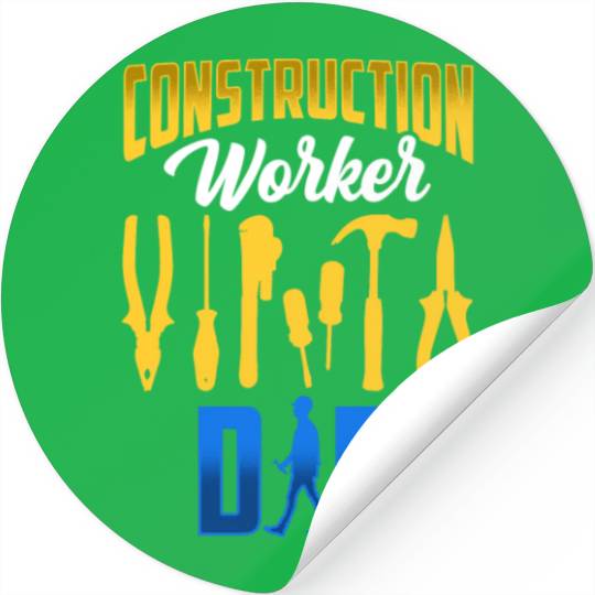 Construction Worker Dad Teamwork Site Stickers