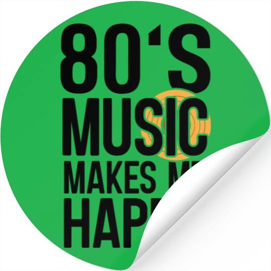 80s Music Makes Happy Music Lover Retro Musician Stickers