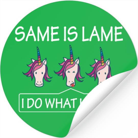 LGBT Same Is Lame Rainbow Unicorn Gift Stickers