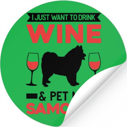 Samoyed And Wine Stickers